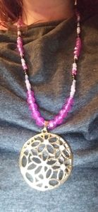Boho style purple Necklace
